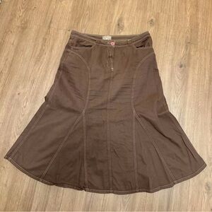 Brown Flared Women's Skirt